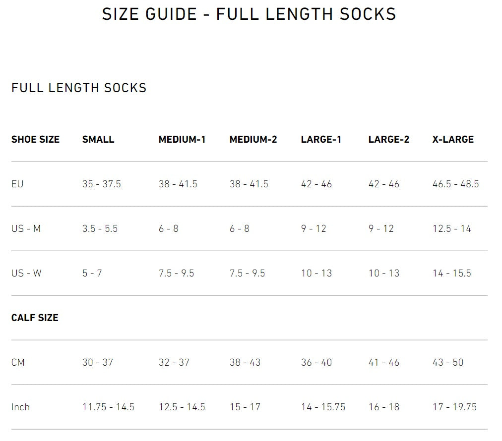 2XU Size Guide