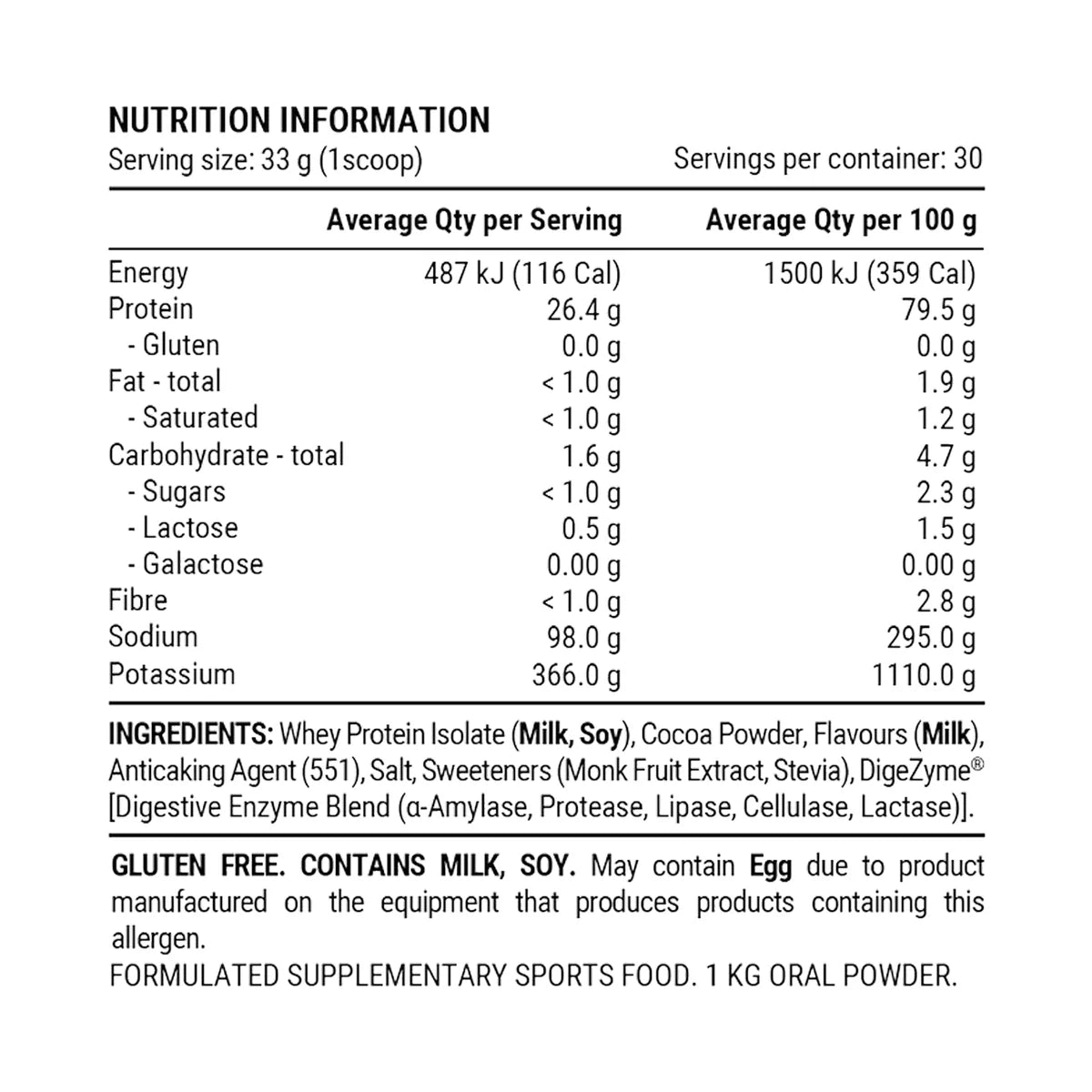 Pillar Whey Protein Isolate Powder